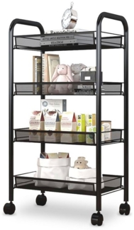 MULISOFT Rollwagen Küchenwagen Organizer mit Griff, Servierwagen 4 Ebenen,Küchentrolley, (Edelstahl), Nischenregal auf Rollen, Mehrzweckwagen Blumenregal Badregal