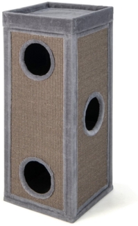 COSTWAY Kratzbaum, 4-stöckige Katzentonne, mit 3 Katzenhöhlen