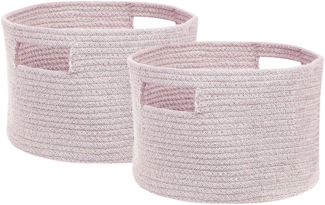 Textilkorb Baumwolle pastellrosa ⌀ 30 cm 2er Set CHINIOT