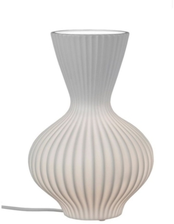formano Tischleuchte Tischlampe Keramik weiß mit Rillen 20 x 30 cm, Ein-/Ausschalter, ohne Leuchtmittel, wählbar, Dekoleuchte bauchig