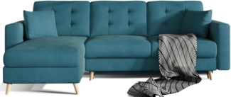 Eltap Asgard L Ecksofa (Mat Velvet 75) wendbar, Grün, 162 x 93 x 248 cm