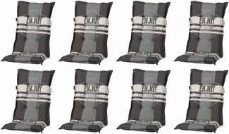 Madison 8x F331 Hochlehner Gartenstuhl Auflagen 120x50x8cm grau Grafik