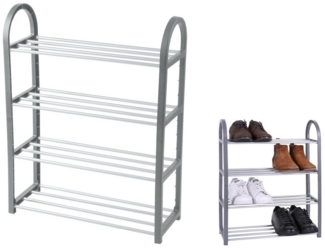 Urban Living Schuhregal 4-Etagen Schuhablage Regal zur Schuhaufbewahrung, einfaches Stecksystem