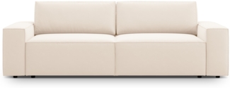 Micadoni Schlafsofa Jodie 3-Sitzer Samtstoff Helles Beige