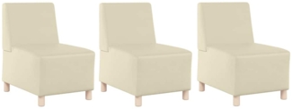 vidaXL Modulares Armfreies Sofa 3 pcs Creme 55 x 74 x 82 cm Kunstleder 3399812