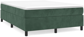 vidaXL Boxspringbett mit Matratze Dunkelgrün 140x200 cm Samt 3144684