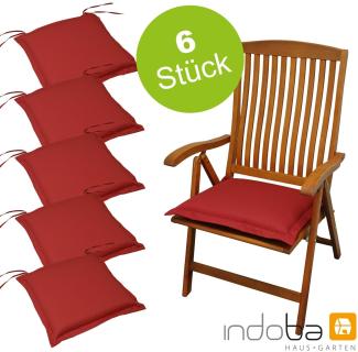 6 x indoba - Sitzkissen Serie Premium - extra dick - Rot