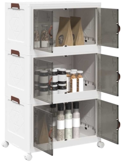 vidaXL Aufbewahrungsbox mit Rädern Stapelbar 3-stöckig 75 L 4012370
