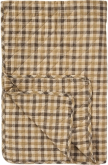 Ib Laursen - Decke Quilt Tagesdecke 180x130cm Rosa Karomuster Braun 07910-14