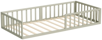 Bodenbett aus Metall Minno Greige 205 x 95 cm ohne Matratze Vitalispa