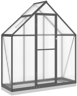 vidaXL Gewächshaus mit Fundamentrahmen Anthrazit 169x58x202 cm Alu 4005821