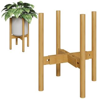 Bamworld Blumenständer Blumenhocker, Pflanzenhocker, Höhenverstellbar & Kippsicher (1 St), für verschiedene Blumentöpfe, höhe 37 cm