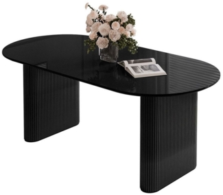 Lookway Esstisch OVI Tisch mit geriffeltem Gestell Hochglanz (1x Tisch), Breite: 180 cm
