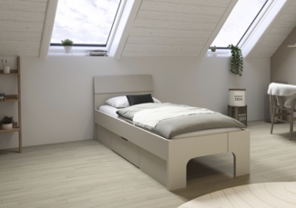 rauch Frieda, Bett, mit Sockelschubasten, Farbe Beige, BxHxT 95x90x210cm