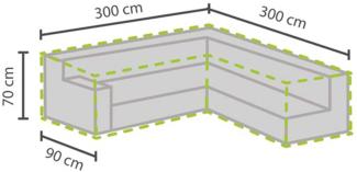 Wetterfeste Schutzhülle Abdeckung für L-förmiges Garten Lounge Set, 300x300x90cm