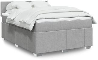 vidaXL Boxspringbett mit Matratze Hellgrau 160x200 cm Stoff 3289412