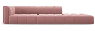 Micadoni Modulares Sofa Serena 4-Sitzer offene Seite Rechts Samtstoff Rosa