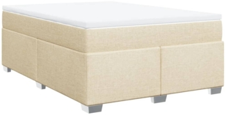 vidaXL Boxspringbett mit Matratze Creme 140x200 cm Stoff 3285142