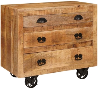 vidaXL Beistellschrank Braun 70 x 38 x 63 cm massives Mangoholz 4104601