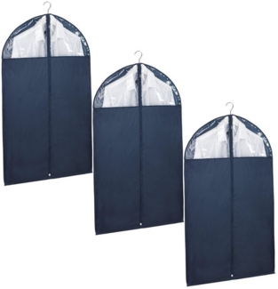WENKO Kleidersack Modell Business (Set, 3 St, 100 x 60 cm) Kleiderhülle mit Sichtfenster & Reißverschluss, abwaschbar, 100x60 cm