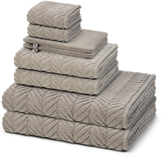 Ross Sensual Skin Zopf 8 tlg. Frottier-Set - 2 X Handtuch (50 X 100cm), 2 X Duschtuch (75 X 140cm), 2 X Gästetuch (30 X 50cm), 2 X Waschhandschuh (16 X 22cm) - 500 g/m2 - Flanell