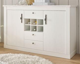 Sideboard Fiastra in weiß Pinie Landhaus 166 cm