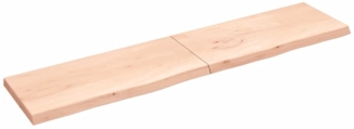 vidaXL Waschtischplatte 220x50x(2-6) cm Massivholz Unbehandelt 3156086