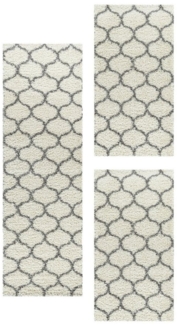SIMPEX24 Hochflor-Bettumrandung Skandinavisches Design, Höhe 30 mm, (Bett-Set, 3-tlg, Bettvorlage), Schlafzimmer Teppich Bettumrandung Läufer Set 3 teilig