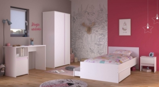 Parisot Pirouette23 Kinder-/Jugendzimmer-Set – 3-teilig, in Weiß und Grau oder Rosa