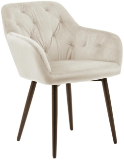 Esszimmerstuhl Polyester Metall Creme