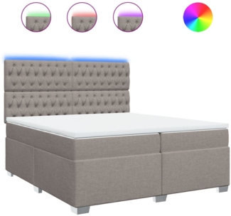 vidaXL Boxspringbett mit Matratze Taupe 200x200 cm Stoff 3292906