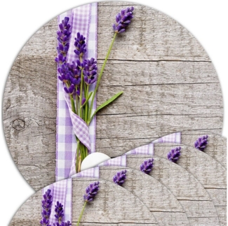 matches21 HOME & HOBBY Platzset Abwaschbare Tischsets 6er Set Lavendel Holz-Optik rund, (6-St), Platzsets als Tisch-Untersetzer und Tisch-Deko für Esstisch Teller