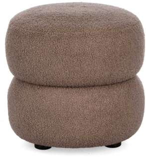 Hocker Gabby aus Boucle-Stoff, Braun, 41 x 41 x 39 cm