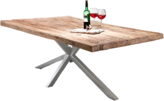 Tisch 220x100 Teak Metall Holztisch Esstisch Speisetisch Küchentisch Esszimmer