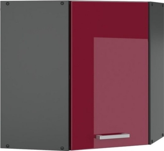 VICCO Küchenschrank R-Line Hängeschrank Unterschrank Küchenzeile Küchenunterschran Anthrazit (Bordeaux Hochglanz, Eckhängeschrank)
