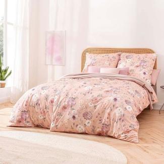 Estella Mako Jersey Bettwäsche 135x200 Gladys apricot Blumen Rosen Romantik 6185-450