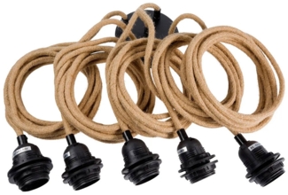 Deckenfitting - Natur - 5 Armaturen - Natürliches Schwarz - 350x2x2cm