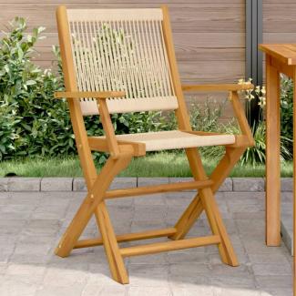 vidaXL Gartenstühle 2 Stk. Beige Massivholz Akazie und Polypropylen 367668