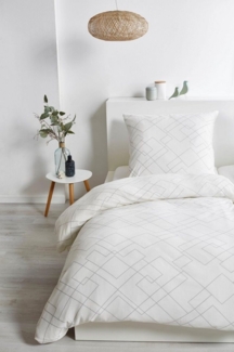 Primera Bettwäsche Bio Crepe Mosaik, Seersucker, 2 teilig, mit feinem Linienmuster