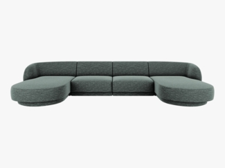 Micadoni Panorama-Sofa Miley 5-Sitzer Chenille Haga Petrol