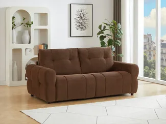 Vente-unique - ECORIA Sofa Stoff Braun - B 100 cm x H 96 cm x L 202 cm