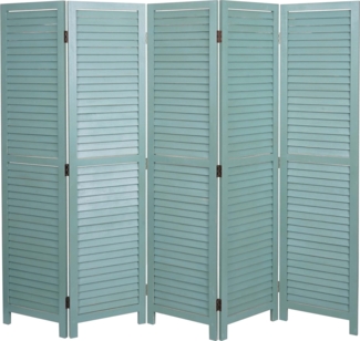 Paravent HWC-C30, Raumteiler Trennwand Sichtschutz, Shabby-Look Vintage, 170x205cm ~ grün