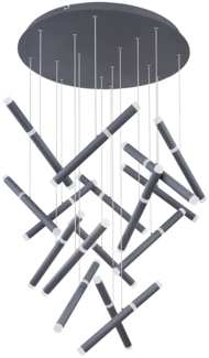 LED Hängeleuchte, rund 16 Hänger , opal, graphit, Acryl