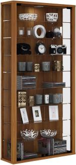 Vitrinenschrank Glas Wandschrank Vitrine Hängeschrank Schrank Nussbaum Dekor