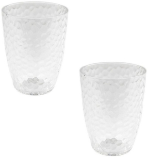 Neuetischkultur Becher Wasserglas 2er Set Kunststoff mit Blaseneffekt, Kunststoff, Saftbecher Wasserbecher