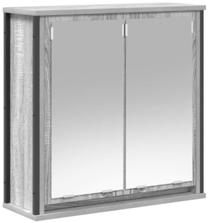 vidaXL Bad-Wandschrank mit Spiegel Grau Sonoma 60 x 21 x 60 cm 861900