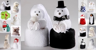 JACK Handtuch Set Frottier Geschenk Set viele Modelle Handarbeit Origami Gästetuch, (1-St), Handtuch, Waschhandschuh, gefaltete Tiere, tolle Geschenkidee