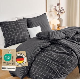 Blumtal Bettwäsche Biber Bettwäsche Oeko-TEX zert. Flanell Bettwäsche Baumwolle 100%, 60 °C waschbar