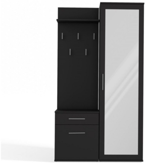 MAGOWA Kompaktgarderobe Moderner Kleiderschrank mit Spiegel & praktischer Flurgarderobe (3-teilig) Höhe: 180 cm - Breite: 100 cm - Tiefe: 35 cm