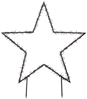 Luca Lighting LED Stern LED Gartenstecker Leuchtstern Metall schwarz, LED fest integriert, warmweiß